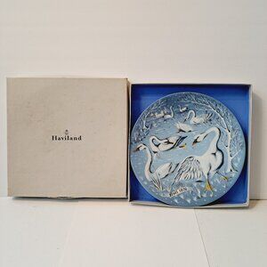 Haviland LIMOGES NOEL 1976 Seven Swans A Swimming #7 Christmas Plate France